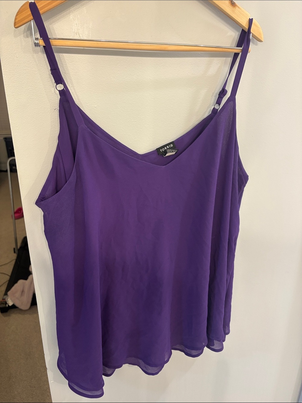 torrid Purple Chiffon V-Neck Adjustable Strap Camisole